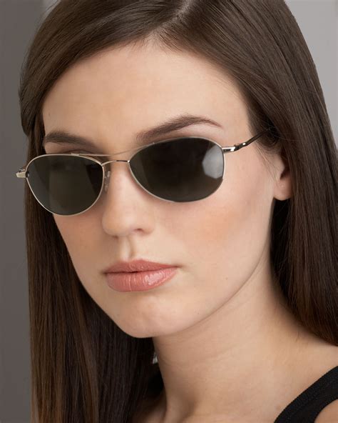 Oliver Peoples Aero Metal Sunglasses In Brown Lyst