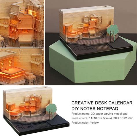 3D Memo Pad Magic Castle Street Corner Paper Sculpture Desk DIY Notes