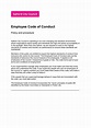 Employee Code Of Conduct Template Word