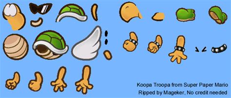 Wii Super Paper Mario Koopa Troopa The Spriters Resource