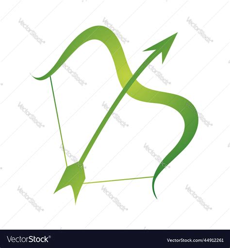 Sagittarius Zodiac Sign With Green Bow And Arrow Vector Image