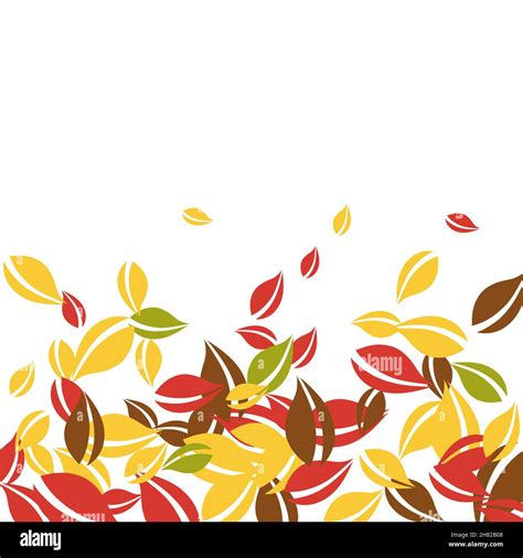 Falling Autumn Leaves Red Yellow Green Brown Chaotic Leaves Flying