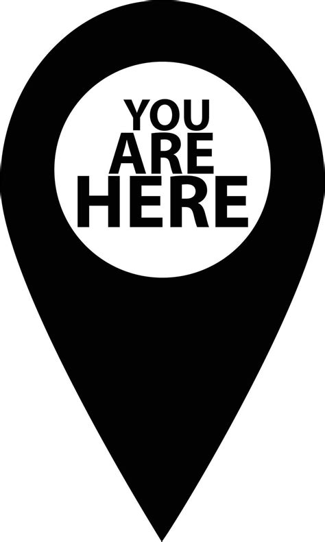 You Are Here Icon On White Background Map Pointer Sign Marker