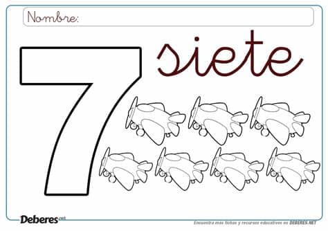 Agradezco la colaboración de alberto abarca fillat, huesca españa (alberabarca@gmail.com), por permitirme compartir con ustedes algunos de sus materiales para. Ficha del número SIETE para imprimir y colorear | Fichas ...