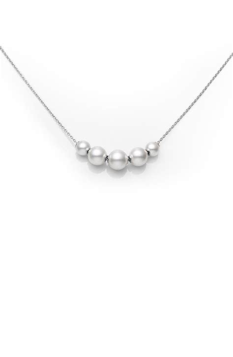 Mikimoto Graduated Pearl Station Necklace Nordstrom