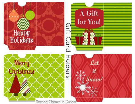Free Printable Holiday Gift Card Holder