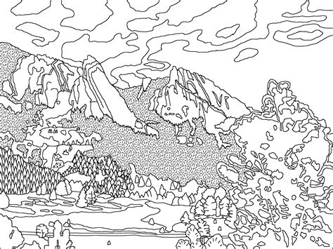 Mountains Coloring Page - Coloring Home