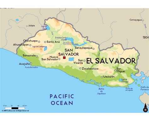 El Salvador Continent Map