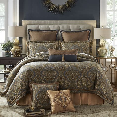 Croscill arden 4 piece quilted bedding comforter set, size: Croscill Cadeau Chenille Jacquard Woven 4-piece Comforter ...