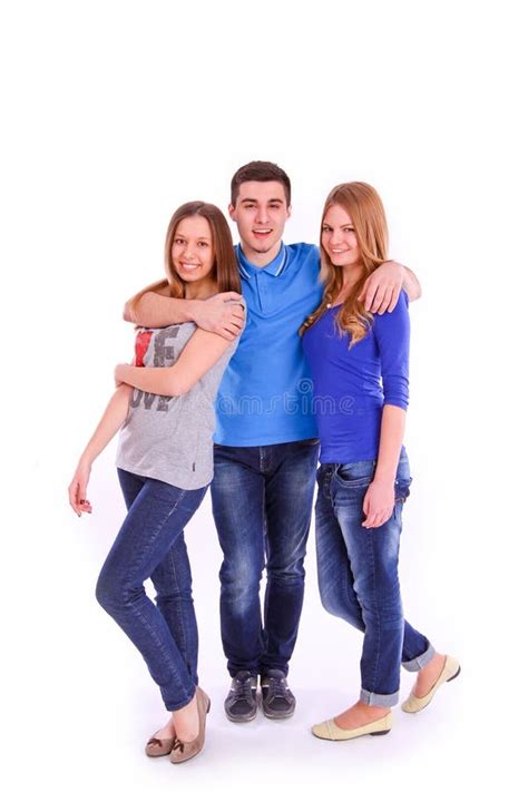 Tres Personas Jovenes Aisladas Foto De Archivo Imagen De Amistad