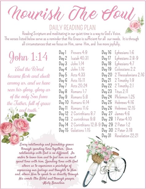 Pink Nourish The Soul Daily Reading Plan Template Postermywall