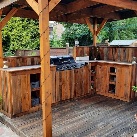 Outdoor Kitchen Palletwoodcreations Net Bbq Cover Wood Pallets Outdoor Kitchen