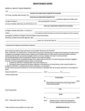 Download see the product list below. Fillable Online state wv Maintenance Bond Form - state wv ...