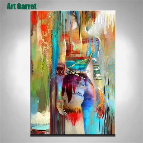 Hand Painted Abstract Figure Oil Painting On Linen Canvas Impressional