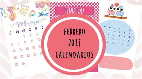 Diy Calendarios Febrero 2017 Para Imprimir♥ Pack Youtube