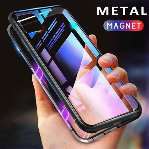 Strong Magnetic Case Cover For Iphone 11 Pro Max Back Glass Phone Cases