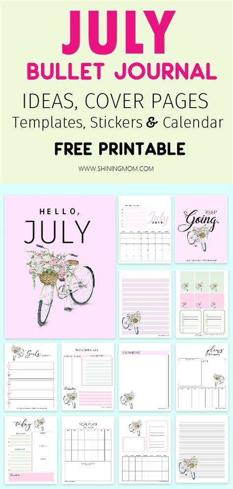 Free July Planner And Bullet Journal 15 Beautiful Pages