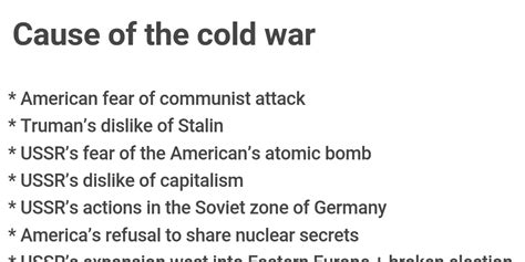Causes Of Cold War Infogram