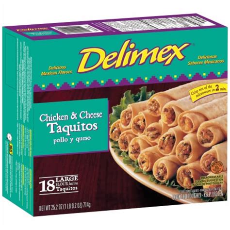 Delimex Chicken And Cheese Taquitos Frozen Appetizers 18 Count 18 Ct