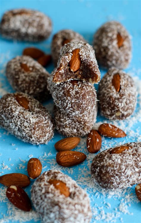 Check for milk in the. 4-Ingredient Coconut Almond Rolled Dates | Recipe ...