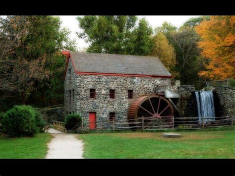 Grist Mill Wayside Inn Sudbury Massachusetts Usa Grist Mill Water