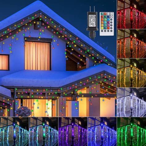 Toodour Christmas Icicle Lights 295ft 360 Led Rgb Color
