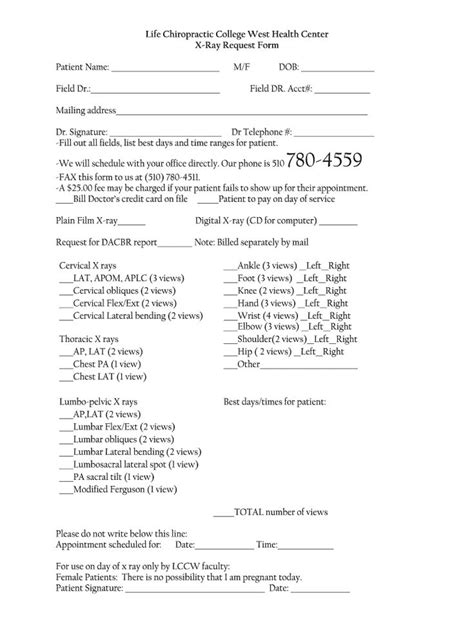 The Appealing Chiropractic X Ray Referral Form Template Fill Online