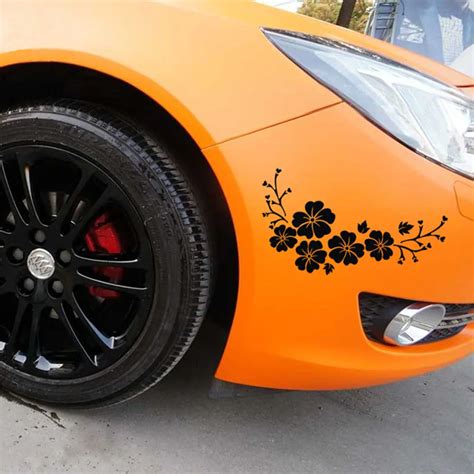 2019car styling lovely flowers decorative laminated 30x14cm car sticker front bumper cover