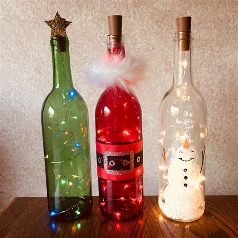 Wine Bottle Light Decorated With Horse Theme With Battery Lights