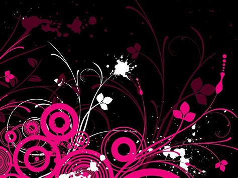 Flowers Black Hot Pink Fuschia Black And Pink Hd Phone Wallpaper Pxfuel