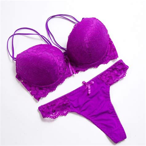 Buy Women Fashion Sexy Thong Lace Bra Set Lingerie At Affordable Prices — Free Shipping Real
