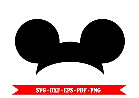 Mickey mouse svg ears head shape clip art in SVG format