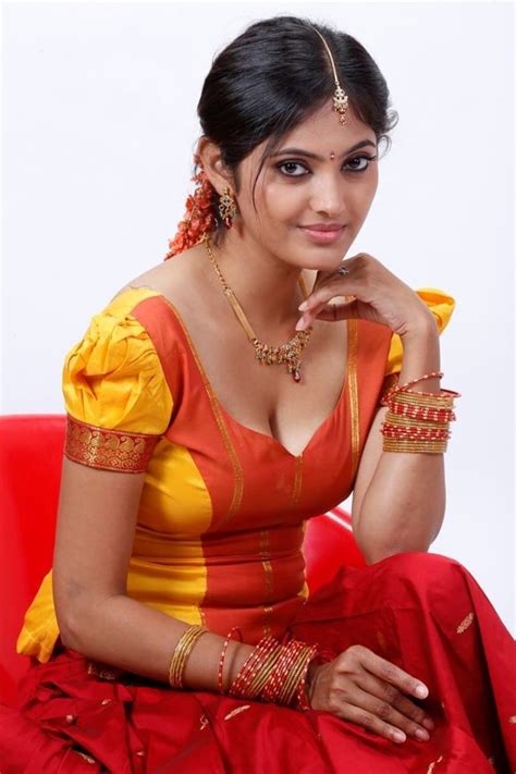 Supoorna Telugu Actress Showing Cleavage Spicy Red Half Saree Photos