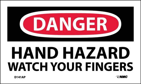 Danger Hand Hazard Watch Your Fingers Label D141ap