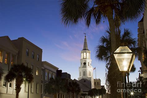 Charleston At Night St Michaels Church Steeple Photograph By Dustin K