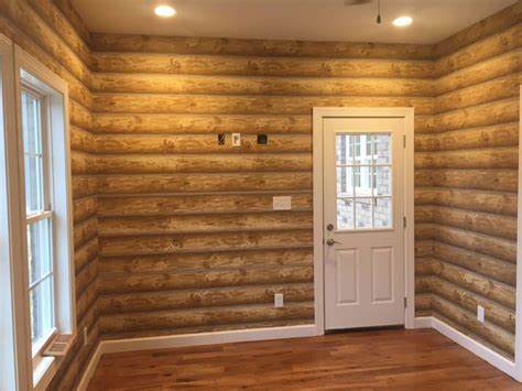 Log Cabin Wallpaper Real Log Look Rustic Wall Paper Double Roll