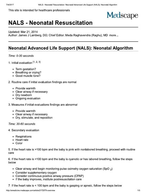 Nals Neonatal Resuscitation Neonatal Ife Support Nals