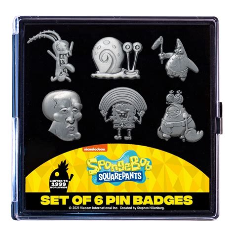 Spongebob Squarepants Limited Edition Pin Badge Set 6 Included Pin