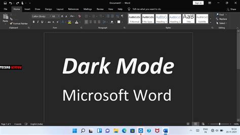 How To Turn On Dark Mode In Microsoft Word Youtube