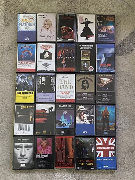 25 70s 80s classic rock cassette tapes 4 dollars etsy