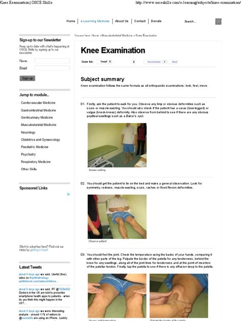 Knee Examination Osce Skills Knee Joints