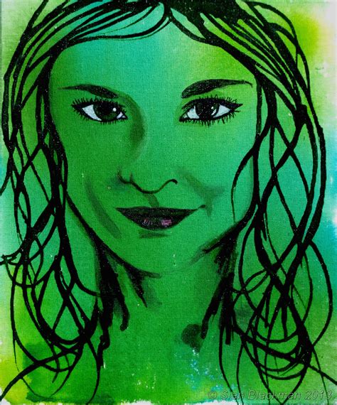 Green Goddess By Sian Blackman Acrylic Ink Artwork Disney Characters