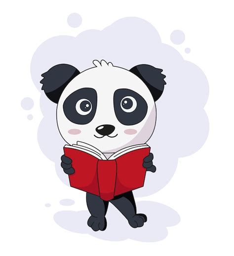 Premium Vector Cute Panda Reading A Book Vector Illustration Eps 10
