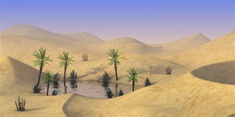 3d Render Desert Oasis Stock Illustration Illustration Of Exotic 1426628