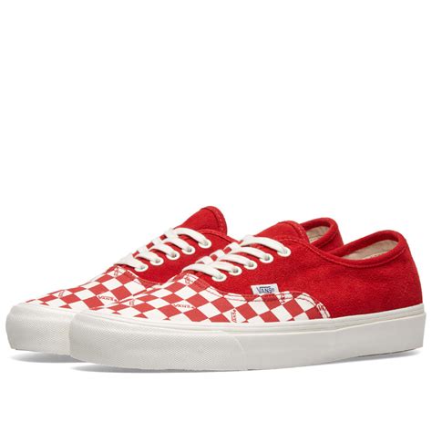 Vans Vault Og Authentic Lx Racing Red And Checkerboard End Es