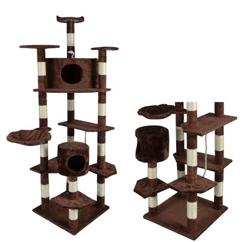 New Brown 80 Cat Tree Condo Furniture Scratching Post Pet