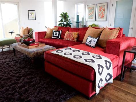 Adorable Red Sofas Creating A Modern Impression Of Living Room