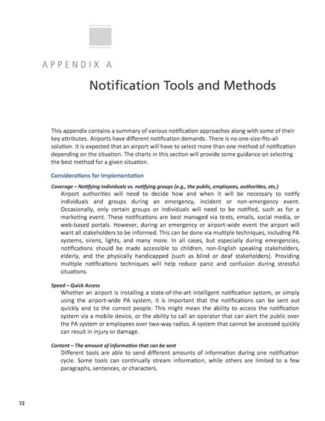 Appendix A Notification Tools And Methods Guidebook For Preparing