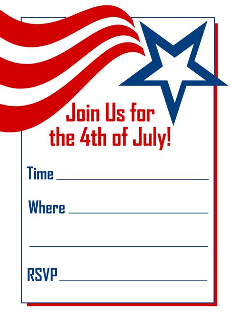 4th Of July Party Invitations Free Printable