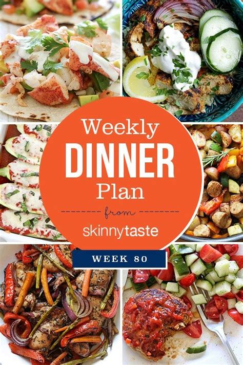 Skinnytaste Dinner Plan Week 80 Dinner Plan Healthy Meal Plans